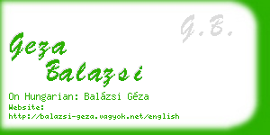 geza balazsi business card
