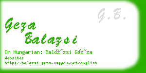 geza balazsi business card